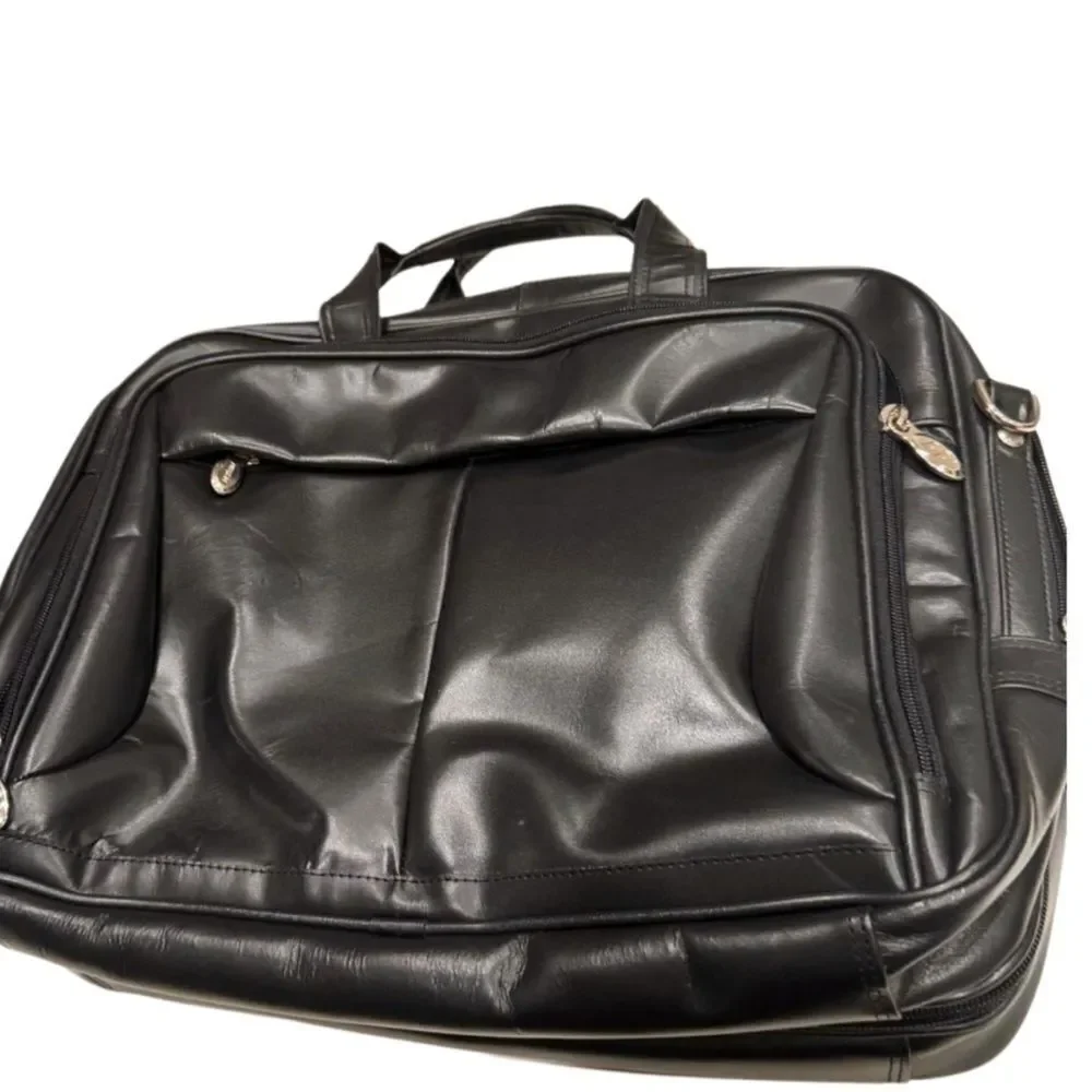 McKLEIN Pearson Leather 17 in.Exp Double compartment Laptop Briefcase bag $480